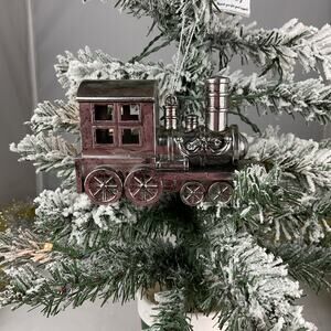 Christmas Ornament-Chrome Train Christmas Ornament- The Bridge Collection